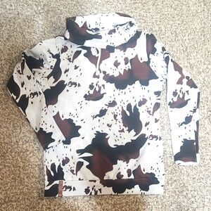 Ampersand Ave cowl neck cowprint sweater